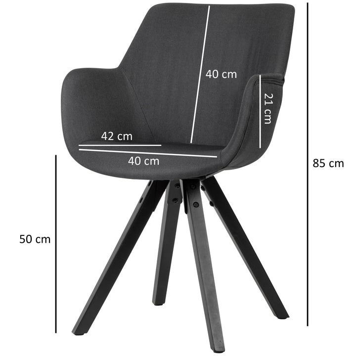 Esszimmerstuhl-Set ESENZIA_ Moderne Design_ Stoffbezug_ Armlehnen_ Filzgleiter_ verschiedene Farben und Größen - KADIMA DESIGN_Farbe_ Schwarz_ Material_ Stoff_ Größe_ 54x58x85 cm_