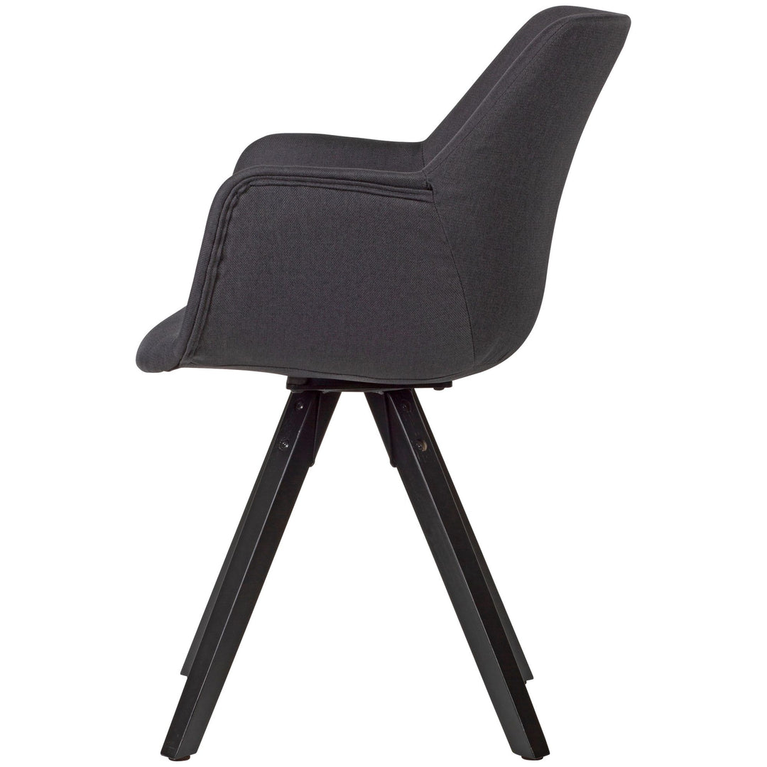 Esszimmerstuhl-Set ESENZIA_ Moderne Design_ Stoffbezug_ Armlehnen_ Filzgleiter_ verschiedene Farben und Größen - KADIMA DESIGN_Farbe_ Schwarz_ Material_ Stoff_ Größe_ 54x58x85 cm_
