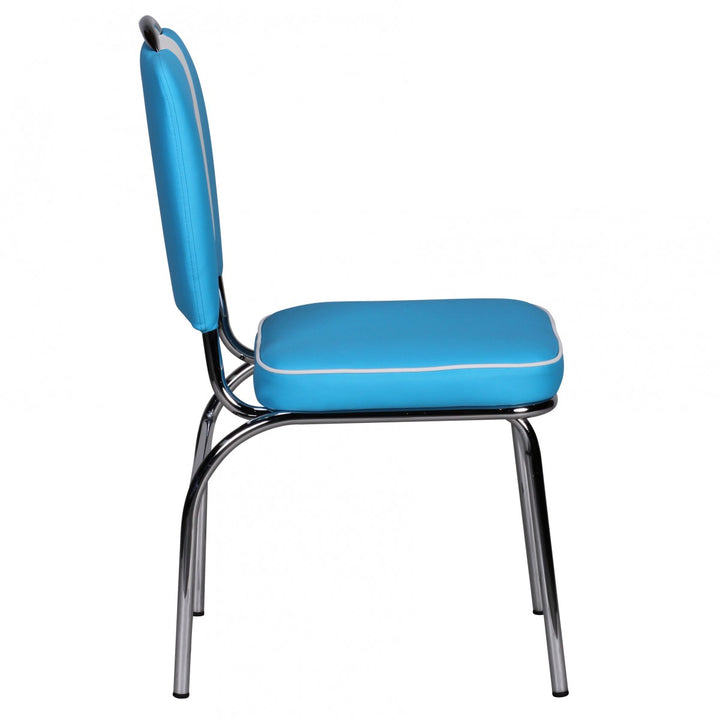 KADIMA DESIGN Retro Esszimmerstuhl im 50er-Jahre Diner Style - Bequemer Sitz und stylische Optik in einem praktischen Möbelstück_Blau_#sku_BARWL1.717#