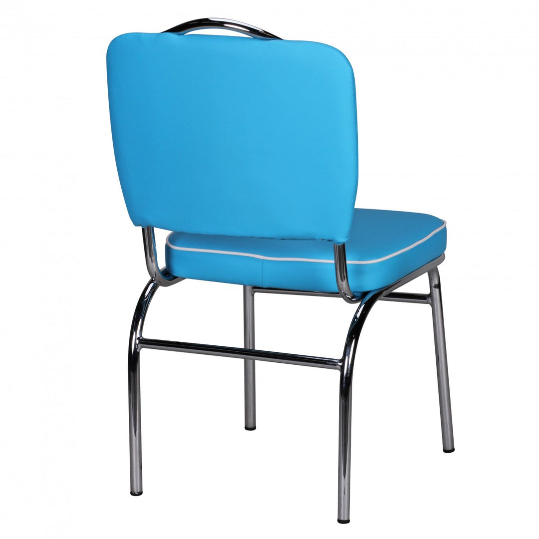 KADIMA DESIGN Retro Esszimmerstuhl im 50er-Jahre Diner Style - Bequemer Sitz und stylische Optik in einem praktischen Möbelstück_Blau_#sku_BARWL1.717#