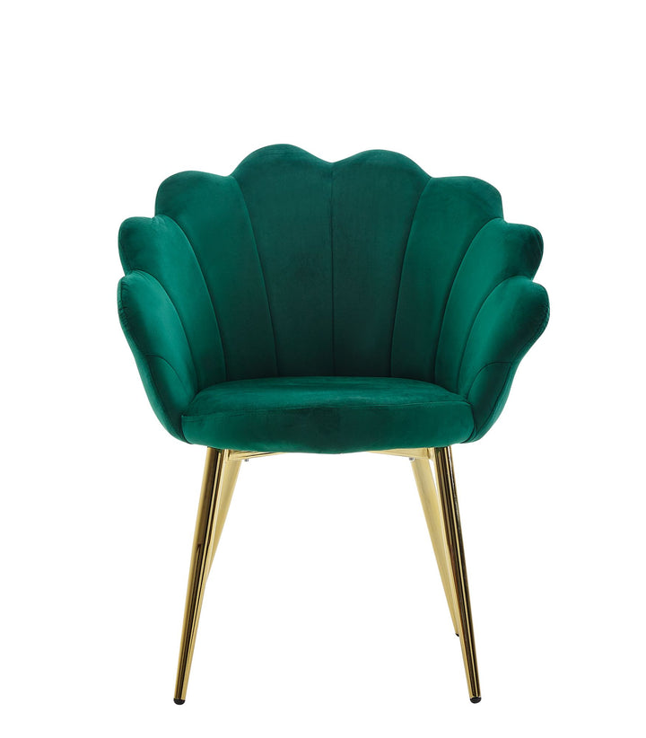 Esszimmerstuhl TULIP_ Skandinavisches Design_ Samtbezug_ goldene Metallbeine_ Kunststoffkappen - KADIMA DESIGN_Farbe_ Grün_ Größe_ 53x48x80 cm_