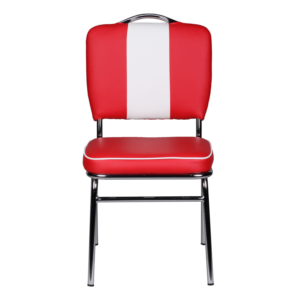KADIMA DESIGN Retro Esszimmerstuhl im 50er-Jahre Diner Style - Bequemer Sitz und stylische Optik in einem praktischen Möbelstück_Rot_#sku_BARWL1.715#