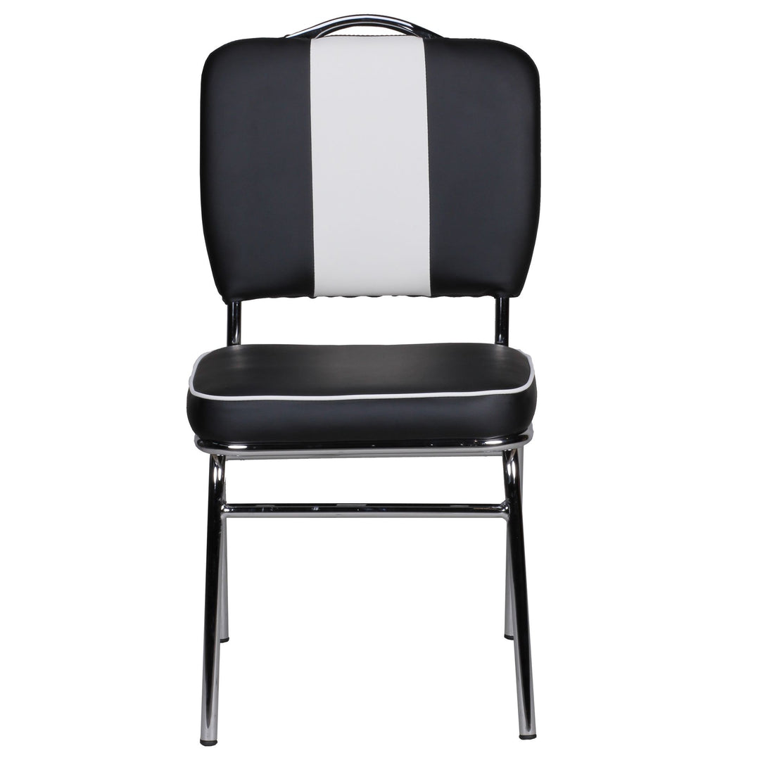 Retro Esszimmerstuhl_ 50er-Jahre Diner Style_ bequeme Polsterung_ verschiedene Farben - KADIMA DESIGN_Farbe_ Schwarz_ Größe_ 47x45x90 cm_