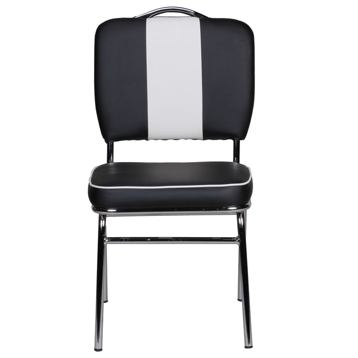 Retro Esszimmerstuhl_ 50er-Jahre Diner Style_ bequeme Polsterung_ verschiedene Farben - KADIMA DESIGN_Farbe_ Schwarz_ Größe_ 47x45x90 cm_