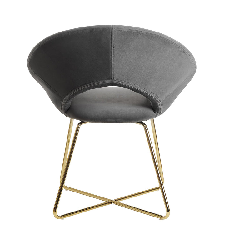Esszimmerstuhl NETO_ Samtbezug_ Metallbeine_ 57x83x60 cm_ Kunststoffnoppen_ Hellgrau/Beige/Rosa/Dunkelgrau - KADIMA DESIGN_Farbe_ Anthrazit_ Größe_ 60x57x83 cm_