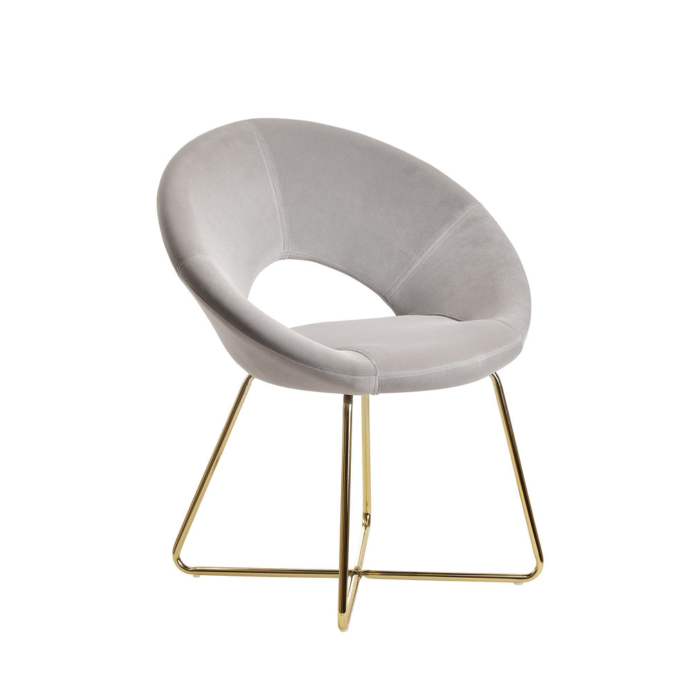 Esszimmerstuhl NETO_ Samtbezug_ Metallbeine_ 57x83x60 cm_ Kunststoffnoppen_ Hellgrau/Beige/Rosa/Dunkelgrau - KADIMA DESIGN_Farbe_ Grau_ Größe_ 60x57x83 cm_