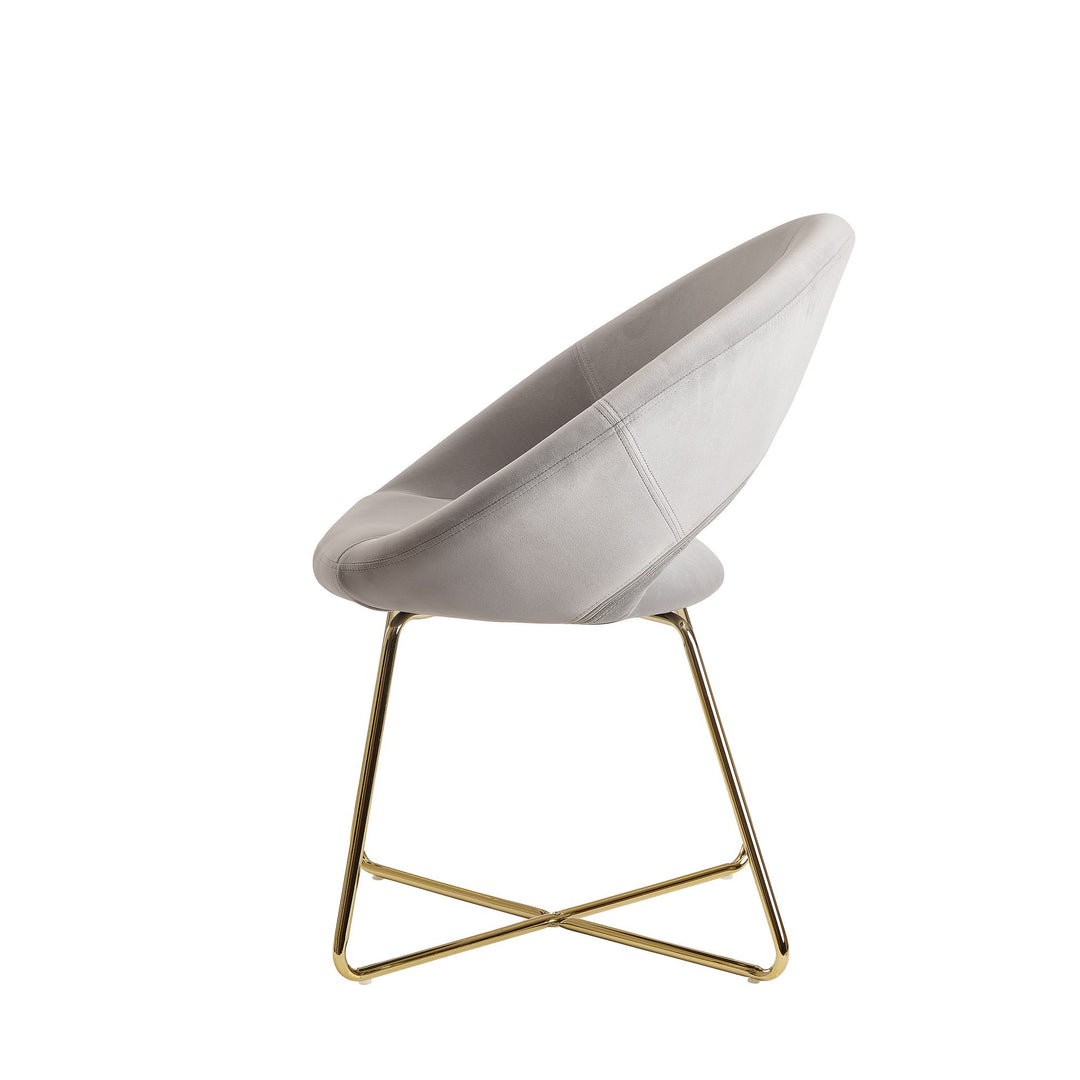 Esszimmerstuhl NETO_ Samtbezug_ Metallbeine_ 57x83x60 cm_ Kunststoffnoppen_ Hellgrau/Beige/Rosa/Dunkelgrau - KADIMA DESIGN_Farbe_ Grau_ Größe_ 60x57x83 cm_