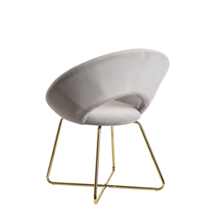 Esszimmerstuhl NETO_ Samtbezug_ Metallbeine_ 57x83x60 cm_ Kunststoffnoppen_ Hellgrau/Beige/Rosa/Dunkelgrau - KADIMA DESIGN_Farbe_ Grau_ Größe_ 60x57x83 cm_