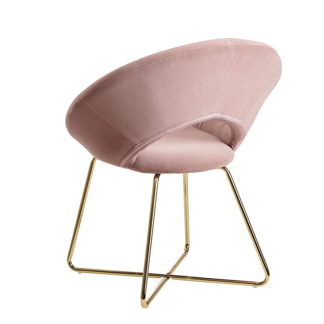 Esszimmerstuhl NETO_ Samtbezug_ Metallbeine_ 57x83x60 cm_ Kunststoffnoppen_ Hellgrau/Beige/Rosa/Dunkelgrau - KADIMA DESIGN_Farbe_ Rosa_ Größe_ 60x57x83 cm_