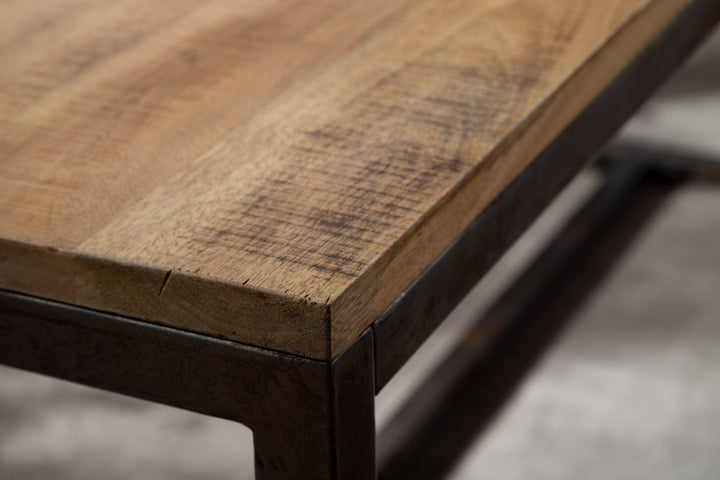 KADIMA DESIGN Vintage Esszimmertisch aus massivem Mango-Holz und robustem Metallgestell._Braun_#sku_BARWL6.141#