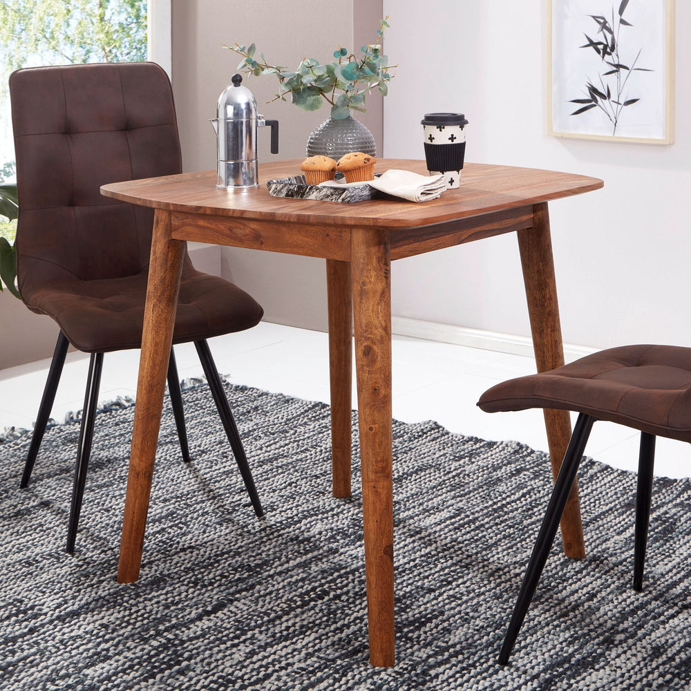 Sheeshamholz Esszimmertisch_ 80x80 cm_ robust und langlebig im Landhausstil - KADIMA DESIGN_Größe_ 80x80x78 cm_