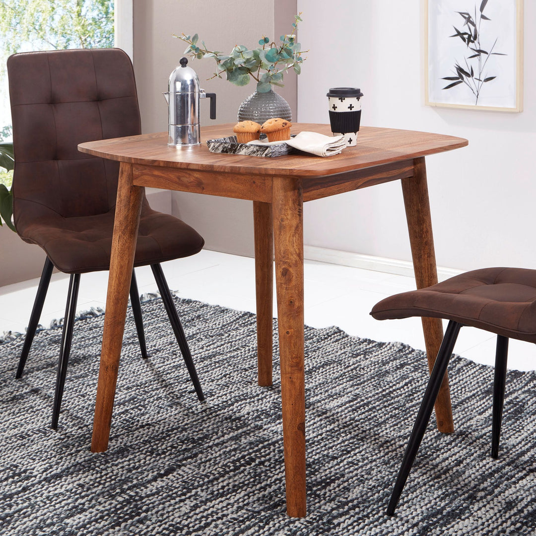 Sheeshamholz Esszimmertisch_ 80x80 cm_ robust und langlebig im Landhausstil - KADIMA DESIGN_Größe_ 80x80x78 cm_