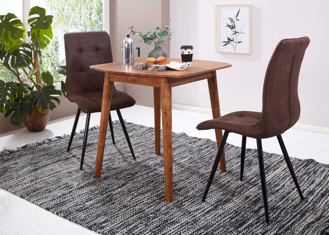 Sheeshamholz Esszimmertisch_ 80x80 cm_ robust und langlebig im Landhausstil - KADIMA DESIGN_Größe_ 80x80x78 cm_