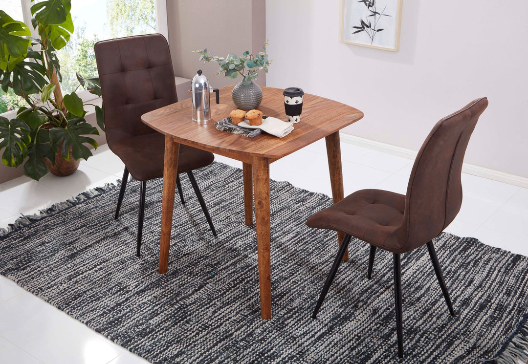 Sheeshamholz Esszimmertisch_ 80x80 cm_ robust und langlebig im Landhausstil - KADIMA DESIGN_Größe_ 80x80x78 cm_