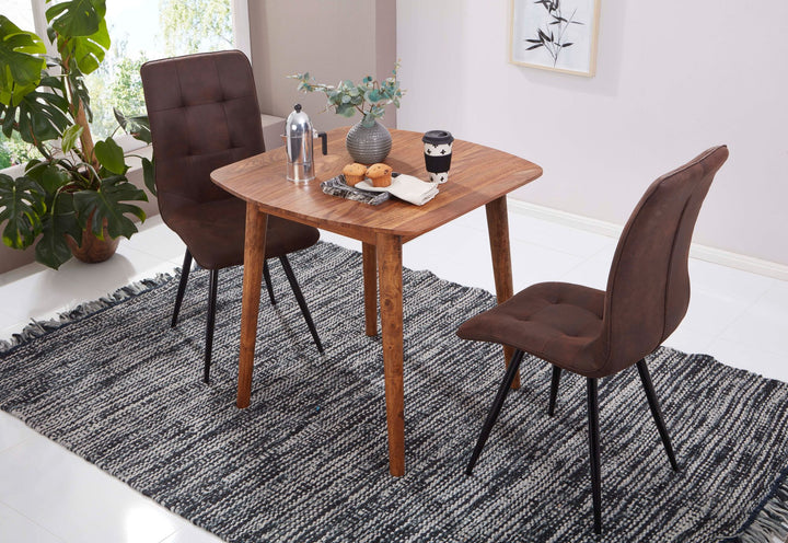 Sheeshamholz Esszimmertisch_ 80x80 cm_ robust und langlebig im Landhausstil - KADIMA DESIGN_Größe_ 80x80x78 cm_