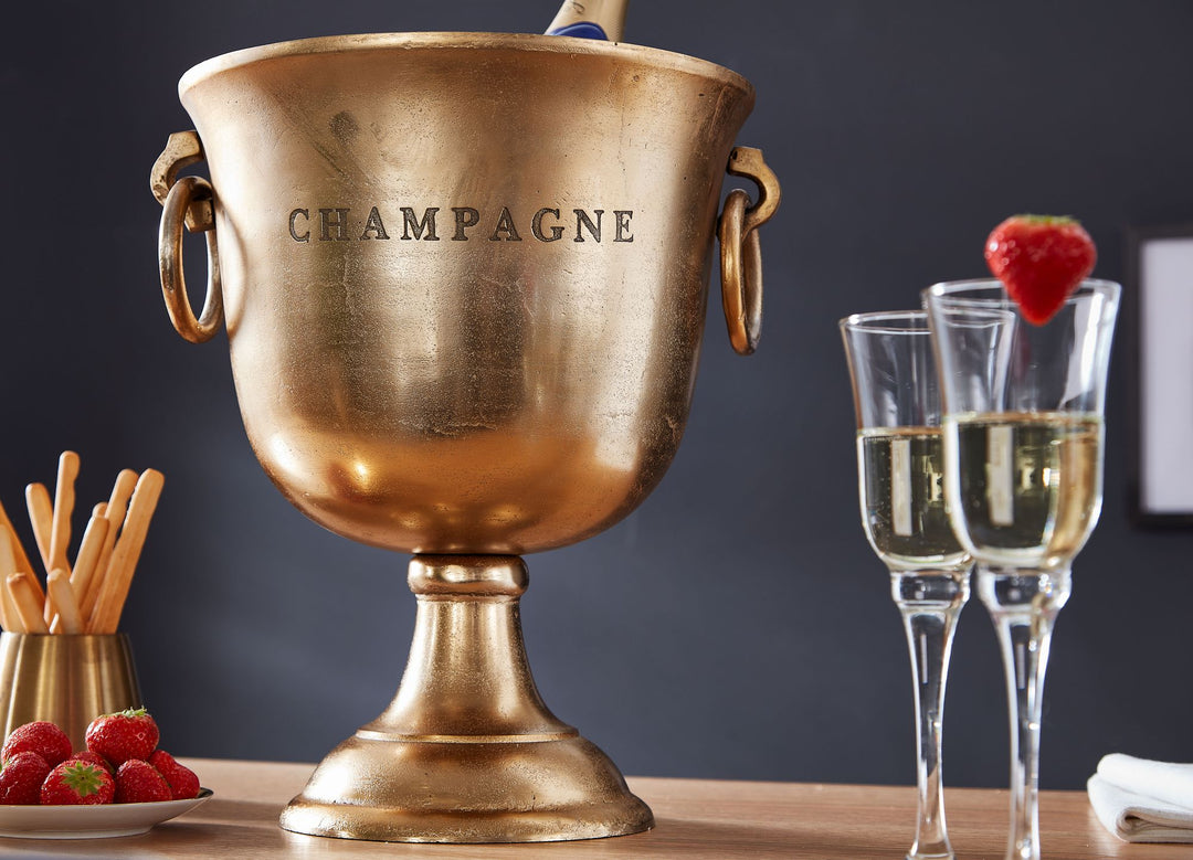 KADIMA DESIGN Champagnerkühler ALBEGNA Aluminium - Moderner Flaschenkühler für 2 Flaschen _Gold_#sku_BARWL6.467#