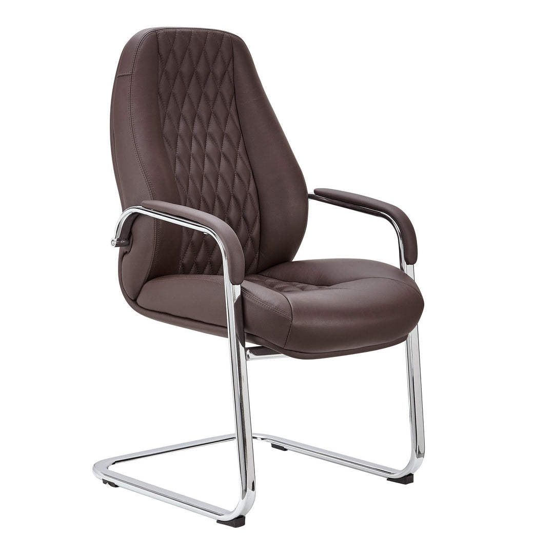 KADIMA DESIGN Freischwinger-Stuhl - Stilvolles Büroaccessoire für langanhaltenden Sitzkomfort_Braun_#sku_BARSPM1.442#