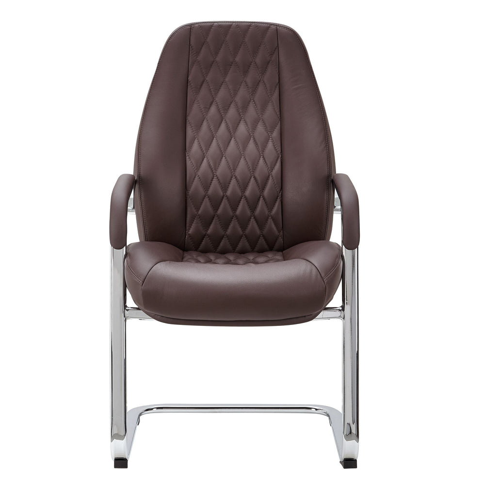 KADIMA DESIGN Freischwinger-Stuhl - Stilvolles Büroaccessoire für langanhaltenden Sitzkomfort_Braun_#sku_BARSPM1.442#