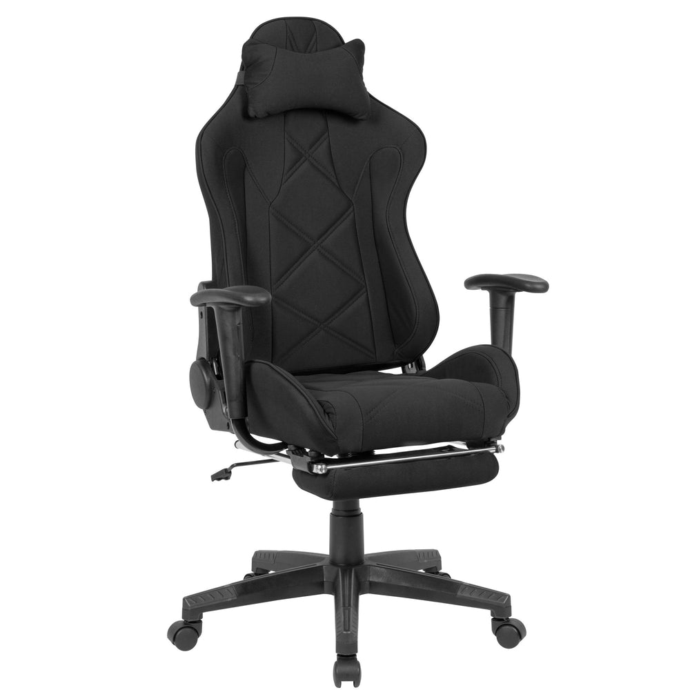 Gaming Schreibtischstuhl TEMPO_ Racing Design_ einstellbare Rückenlehne_ ausziehbare Fußstütze - KADIMA DESIGN_Größe_ 103x70x130 cm_