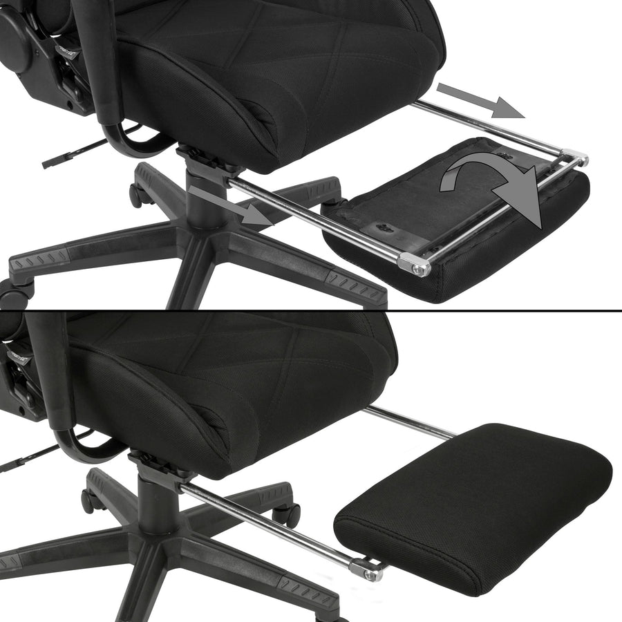 Gaming Schreibtischstuhl TEMPO_ Racing Design_ einstellbare Rückenlehne_ ausziehbare Fußstütze - KADIMA DESIGN_Größe_ 103x70x130 cm_