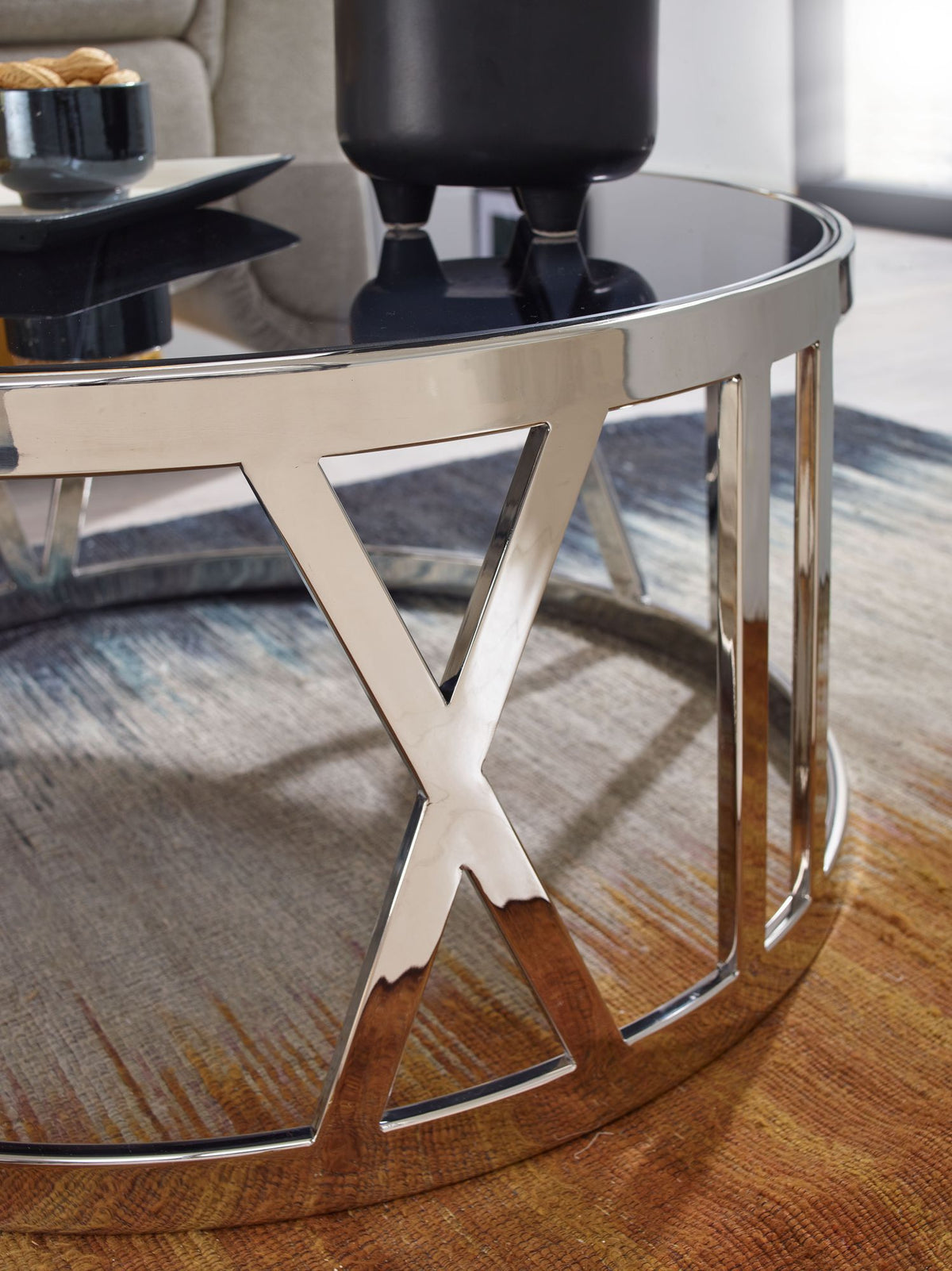 Couchtisch STABILUX  Durchsichtige Glasplatte  schwarzes Metallgestell  60x60x30 cm  handgefertigt  20 kg Belastbarkeit - KADIMA DESIGN Farbe  Silber  Größe  60x60x30 cm