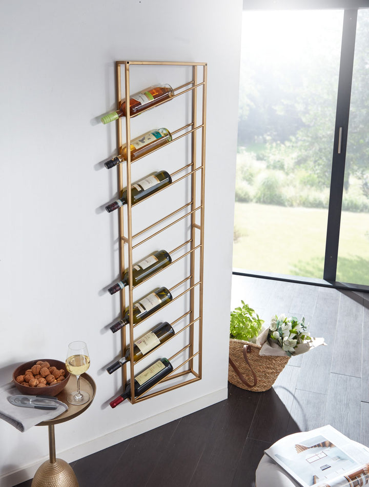 KADIMA DESIGN Weinregal STILVIN - Wandmontage für bis zu 8 Flaschen Wein_Gold_#sku_BARWL6.687#
