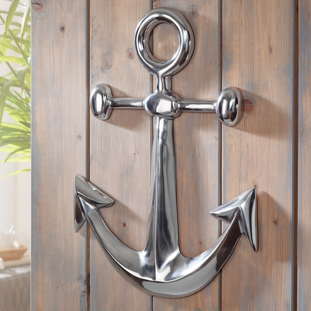 Maritime Dekofigur aus Aluminium_ 62_5 cm - Polierte Skulptur_ Handgefertigt - KADIMA DESIGN_Größe_ 40x4x63 cm_