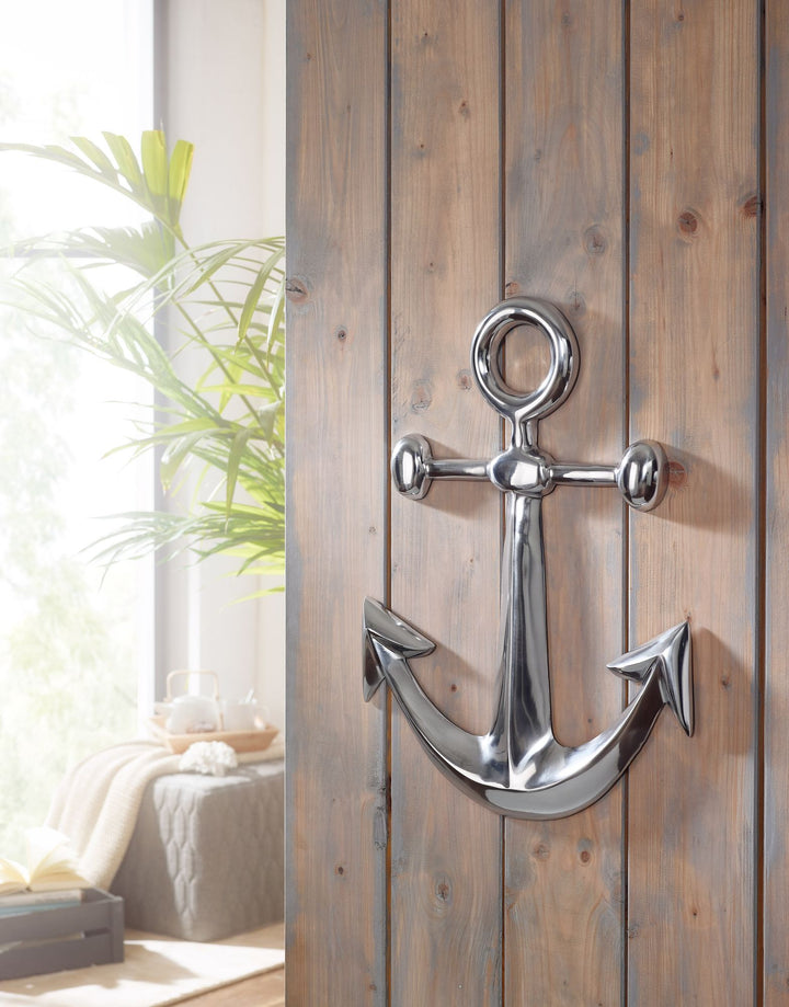 Maritime Dekofigur aus Aluminium_ 62_5 cm - Polierte Skulptur_ Handgefertigt - KADIMA DESIGN_Größe_ 40x4x63 cm_