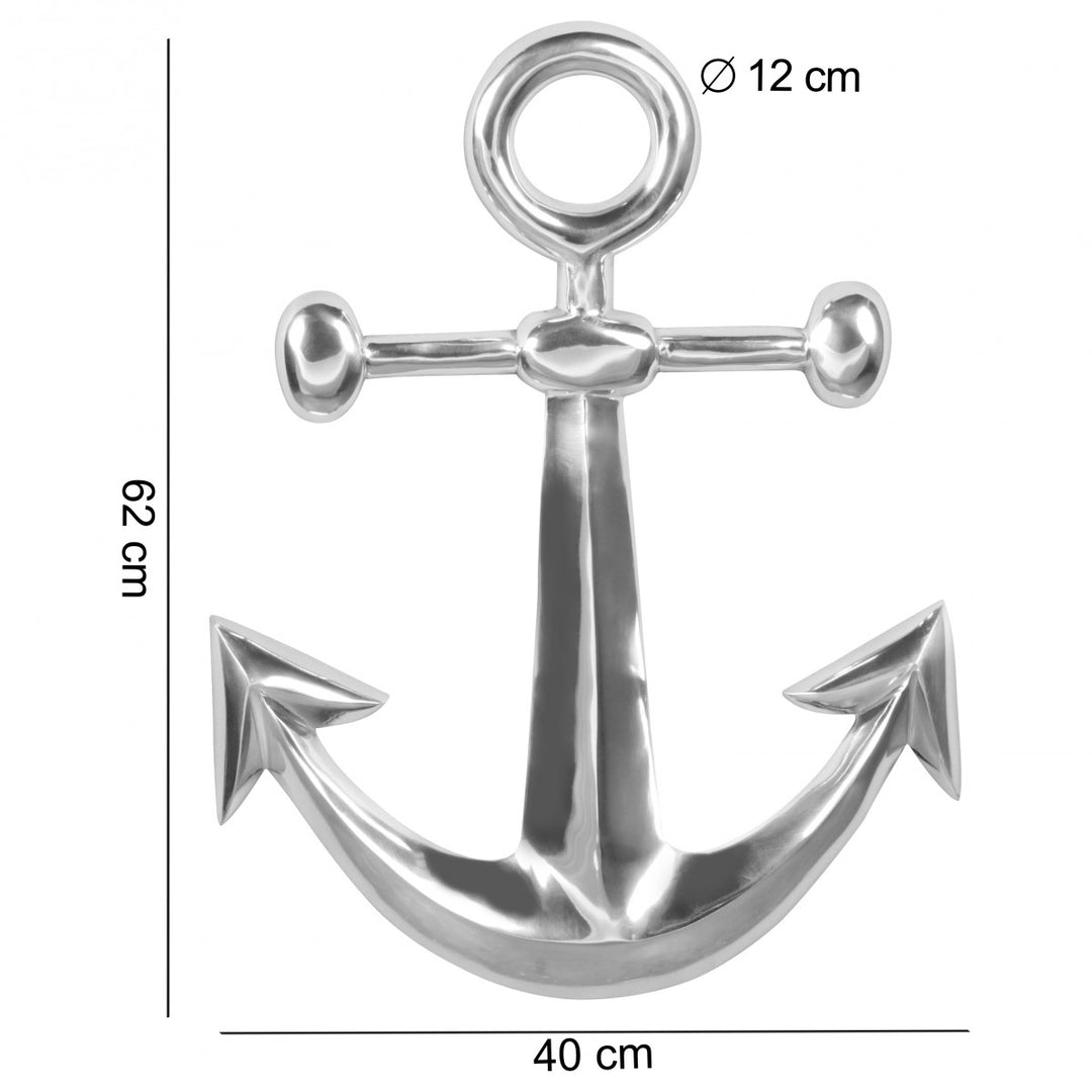 Maritime Dekofigur aus Aluminium_ 62_5 cm - Polierte Skulptur_ Handgefertigt - KADIMA DESIGN_Größe_ 40x4x63 cm_