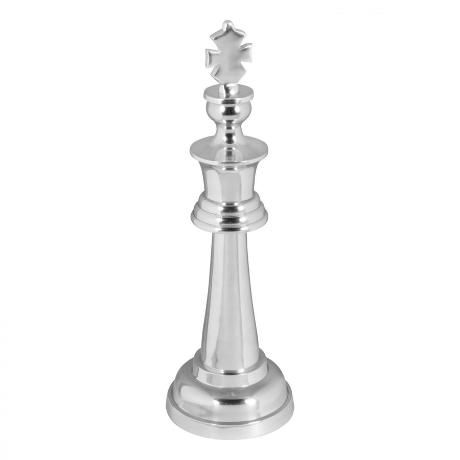 KADIMA DESIGN 70 cm Große Schachfigur aus poliertem Aluminium - Stilvolle Dekoration in silberner Farbe_Silber_#sku_BARWL1.880#