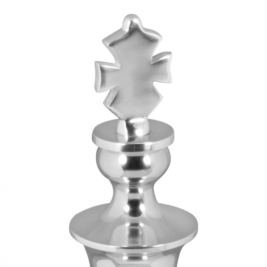 70 cm Schachfigur aus poliertem Aluminium_ Silberfarben - Stilvolle Dekoration - KADIMA DESIGN_Größe_ 22x22x70 cm_