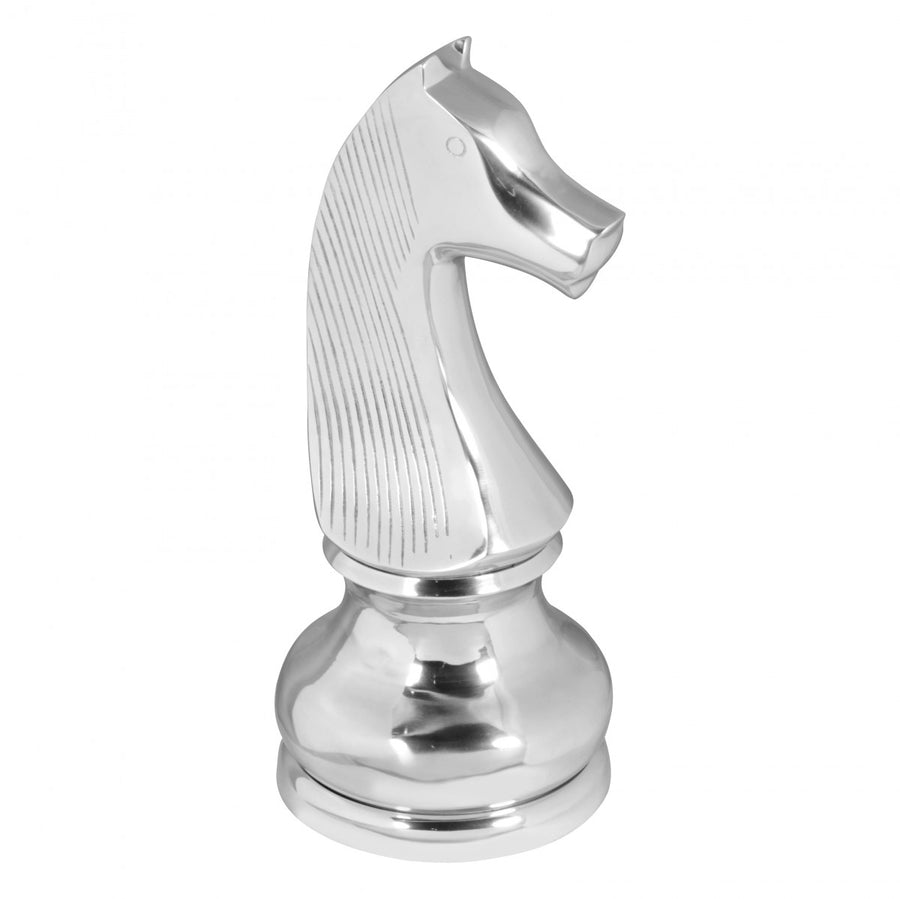 KADIMA DESIGN Große Aluminium Schachfigur - Stilvolle polierte Design Skulptur Dekofigur (60 cm)_Silber_#sku_BARWL1.882#