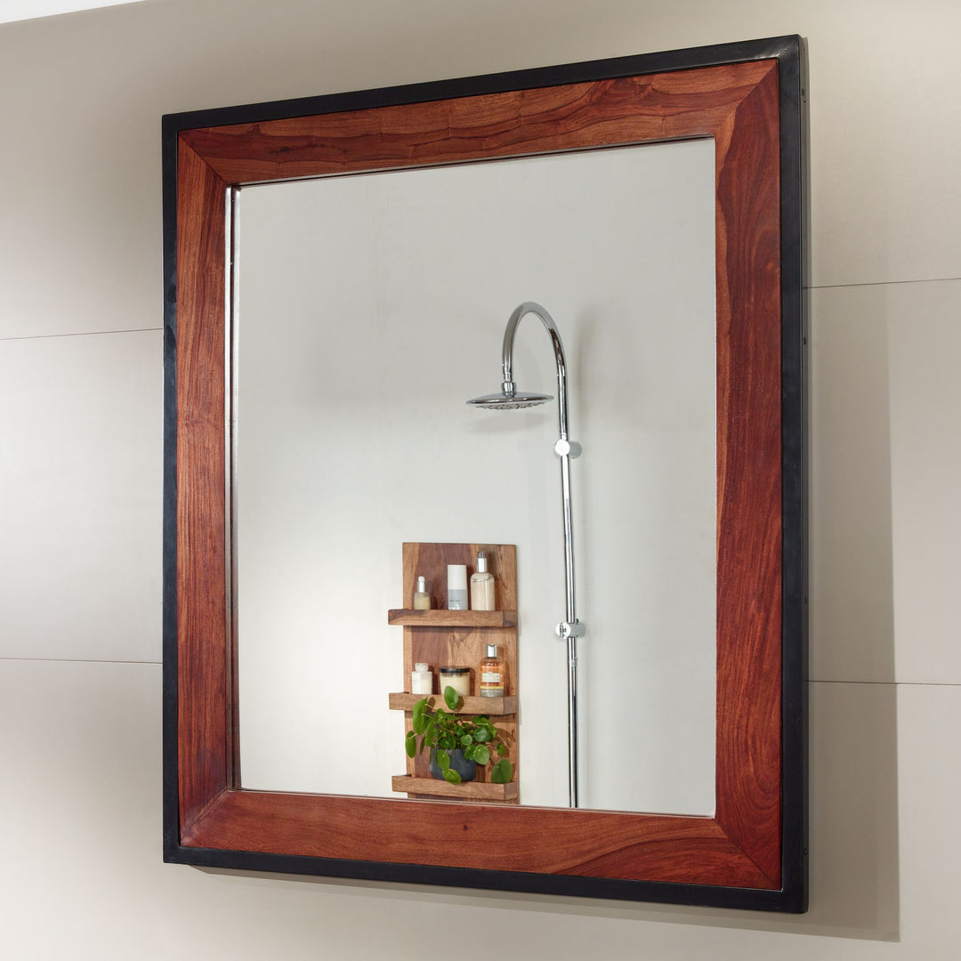 KADIMA DESIGN Großer Badezimmerspiegel aus Sheesham Massivholz - Natürlicher Stil und schöne Maserung_Braun_#sku_BARWL6.653#