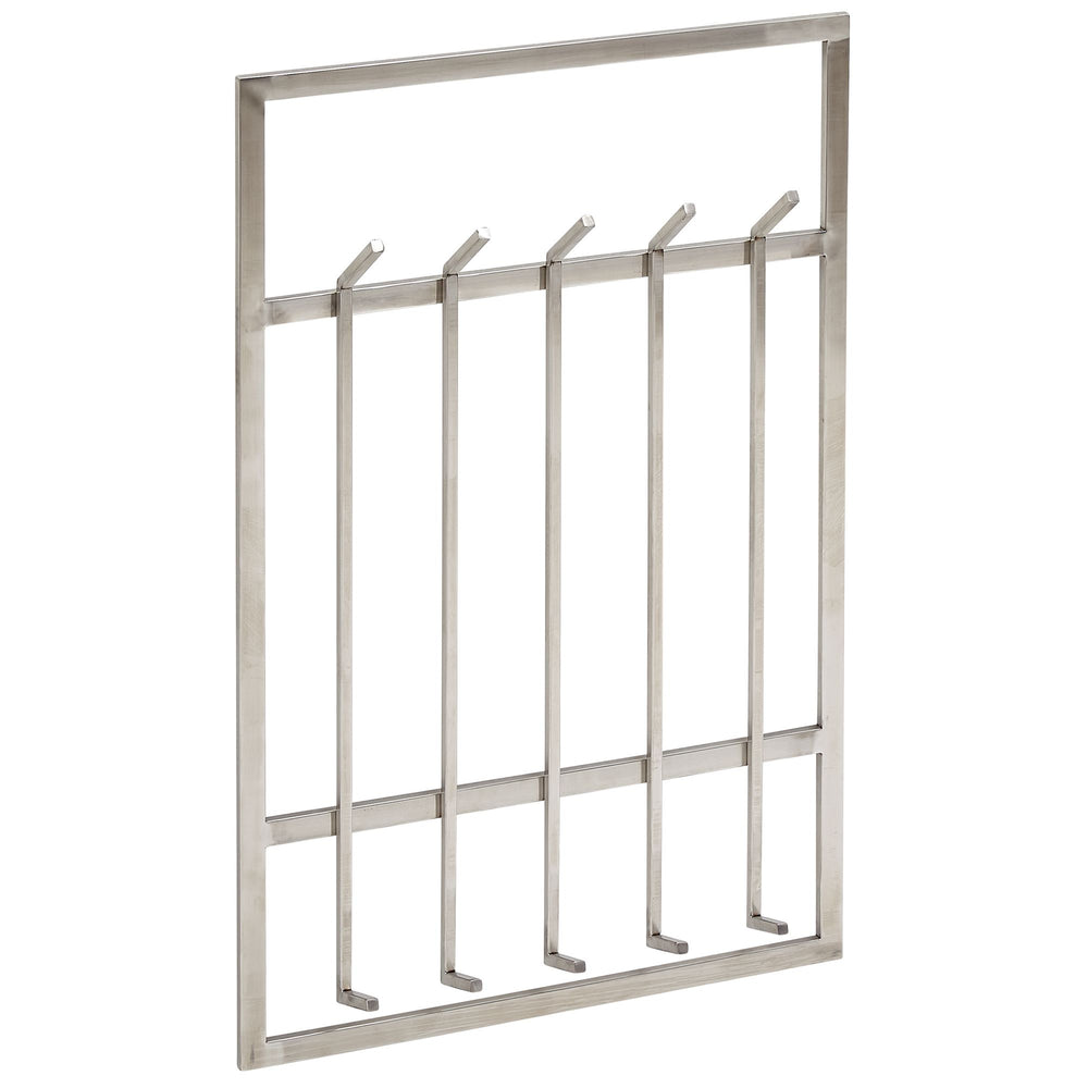 Silberne Metall-Wandgarderobe mit schlichtem Design_ 60x100x7_5 cm_ Stilvoll und funktional - KADIMA DESIGN_Größe_ 60x8x100 cm_