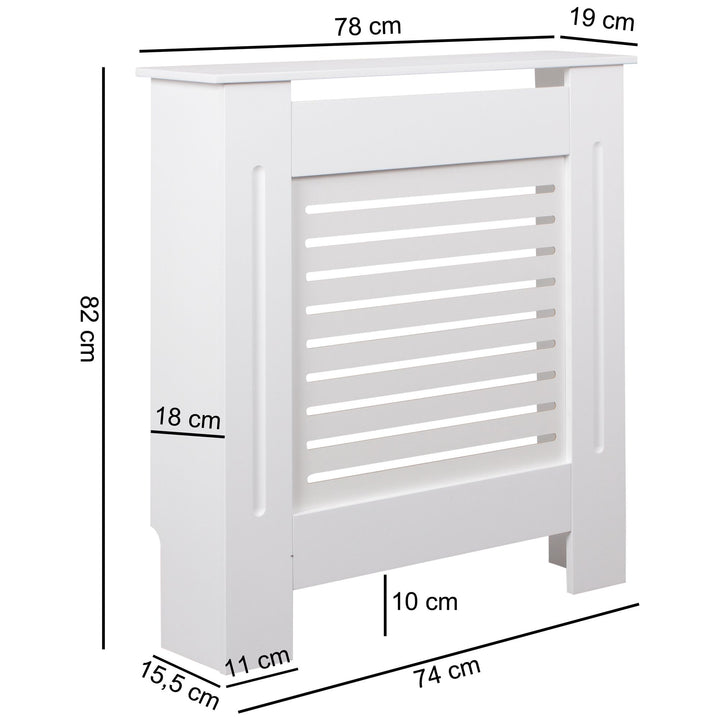 Moderne Heizkörperverkleidung mit Lamellenoptik aus wärmebeständigem MDF_ Weiß - KADIMA DESIGN_Größe_ 78x19x82 cm_