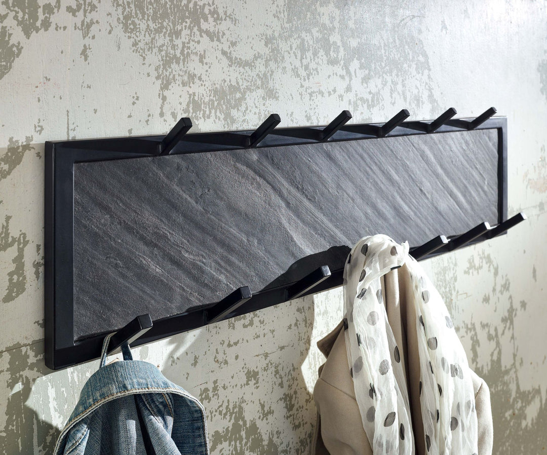 Industrial Garderoben-Set_ Mango Massivholz_ Wandgarderobe_ Sitzbank_ Regal - KADIMA DESIGN_Größe_ 110x37x70 cm_