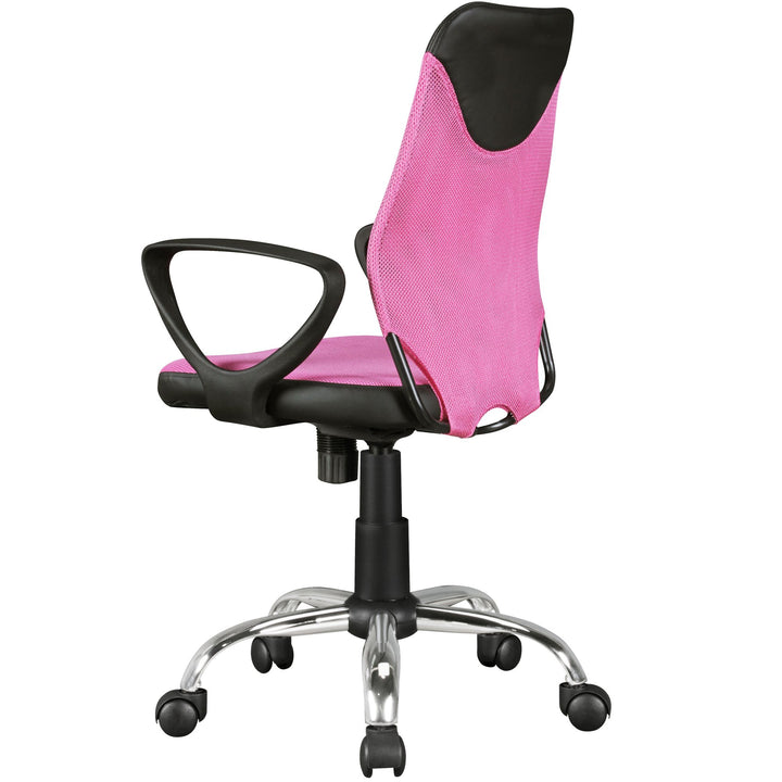 Jugenddrehstuhl DAVOS Nylon_ ergonomisch_ höhenverstellbar_ in Limette/Schwarz_ Blau/Schwarz_ Pink/Schwarz - KADIMA DESIGN_Farbe_ Rosa_ Größe_ 60x60x101 cm_