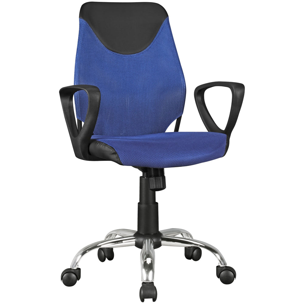Jugenddrehstuhl DAVOS Nylon_ ergonomisch_ höhenverstellbar_ in Limette/Schwarz_ Blau/Schwarz_ Pink/Schwarz - KADIMA DESIGN_Farbe_ Blau_ Größe_ 60x60x101 cm_