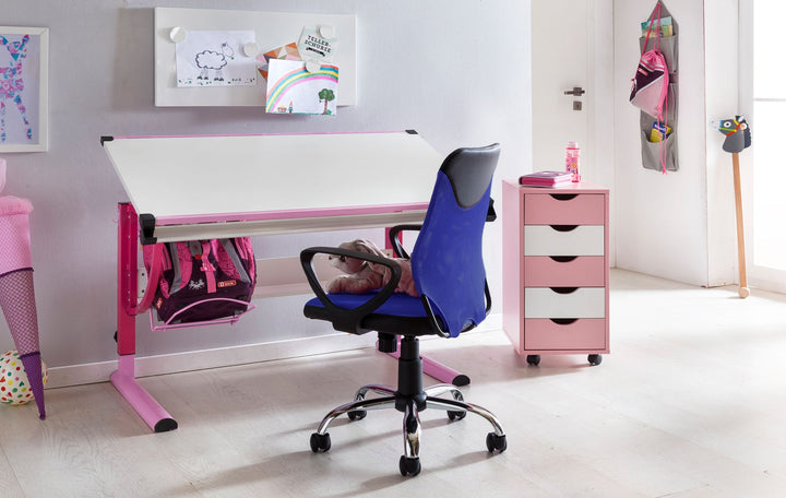KADIMA DESIGN Kinderschreibtischstuhl DAVOS Nylon - höhenverstellbarer Ergonomie-Stuhl für Kinder & Jugendliche_ elegant & strapazierfähig_Blau_#sku_BARSPM1.357#