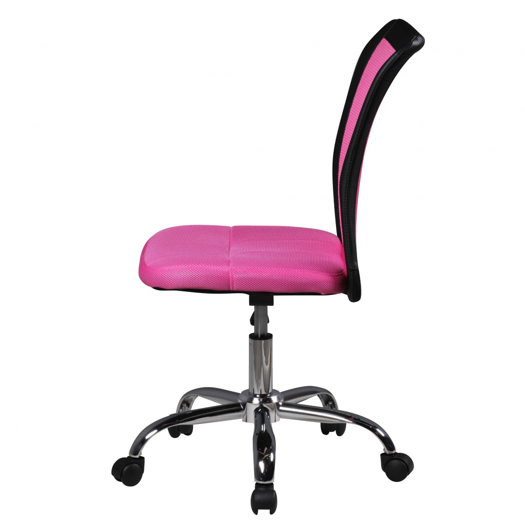 Kinderdrehstuhl Schreibtisch_ ergonomisch_ Netz_ höhenverstellbar_ bis 30 kg_ in Pink/Schwarz_ Blau/Schwarz - KADIMA DESIGN_Farbe_ Rosa_ Größe_ 60x60x100 cm_