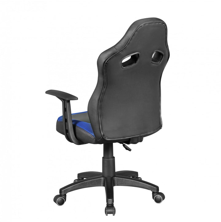 Kinderdrehstuhl FAST_ ergonomisch_ höhenverstellbar_ Racing-Design_ Mesh- und Kunstlederbezug - KADIMA DESIGN_Farbe_ Blau_ Größe_ 60x60x112 cm_