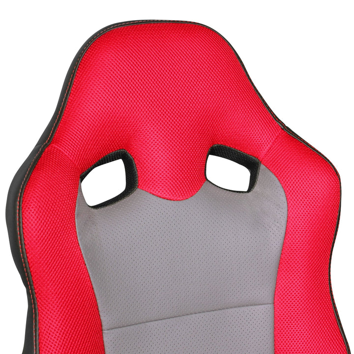 Kinderdrehstuhl FAST_ ergonomisch_ höhenverstellbar_ Racing-Design_ Mesh- und Kunstlederbezug - KADIMA DESIGN_Farbe_ Rot_ Größe_ 60x60x112 cm_