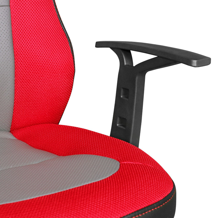 Kinderdrehstuhl FAST_ ergonomisch_ höhenverstellbar_ Racing-Design_ Mesh- und Kunstlederbezug - KADIMA DESIGN_Farbe_ Rot_ Größe_ 60x60x112 cm_