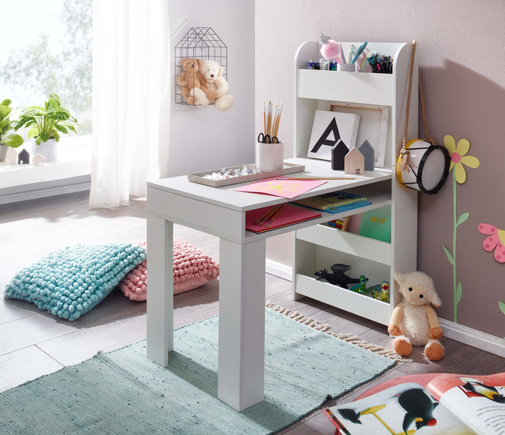 Kinderschreibtisch mit integriertem Regal_ Kratzfest_ Wasserabweisend_ Melaminharzbeschichtung - KADIMA DESIGN_Größe_ 90x50x110 cm_