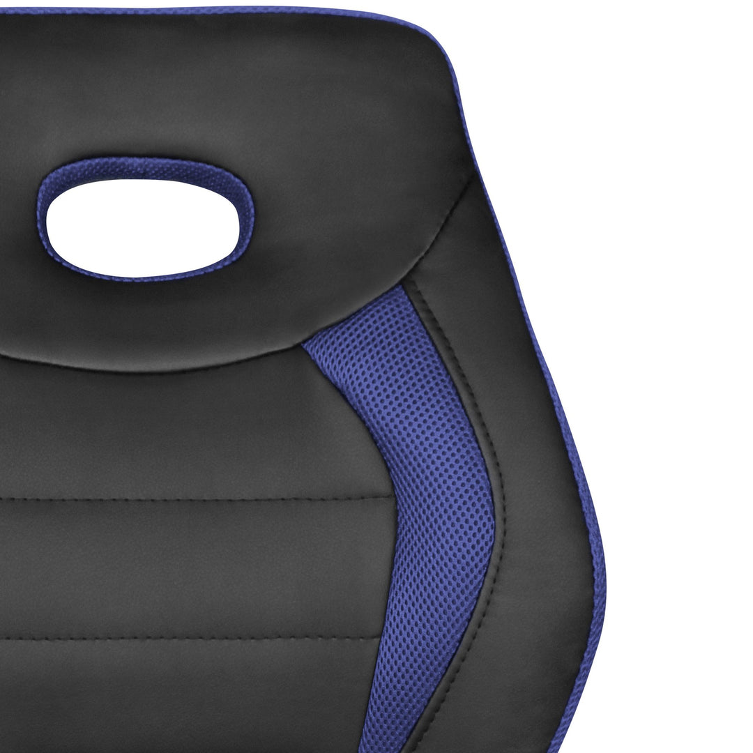 Jugenddrehstuhl_ hohe Rückenlehne_ Schulterunterstützung_ Kunstleder und Mesh_ max. 60 kg Belastbarkeit - KADIMA DESIGN_Farbe_ Blau_ Größe_ 63x63x103 cm_