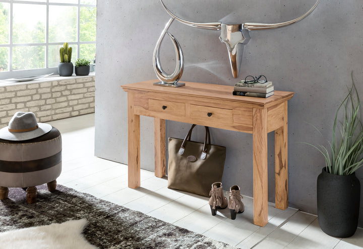 Multifunktionale Konsole im Landhausstil_ Akazienholz_ 110x40 cm - Platzsparend - KADIMA DESIGN_Größe_ 110x40x76 cm_