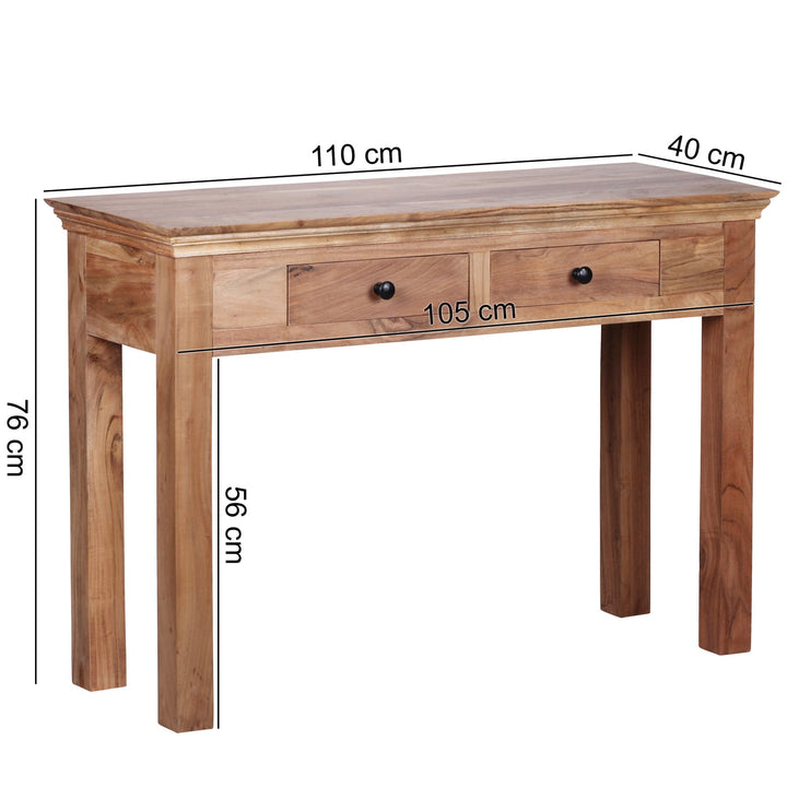 Multifunktionale Konsole im Landhausstil_ Akazienholz_ 110x40 cm - Platzsparend - KADIMA DESIGN_Größe_ 110x40x76 cm_