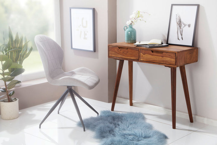 Rustikaler Konsolentisch aus Massivholz Sheesham_ 90 cm_ Landhausstil_ handgefertigt - KADIMA DESIGN_Größe_ 90x36x76 cm_