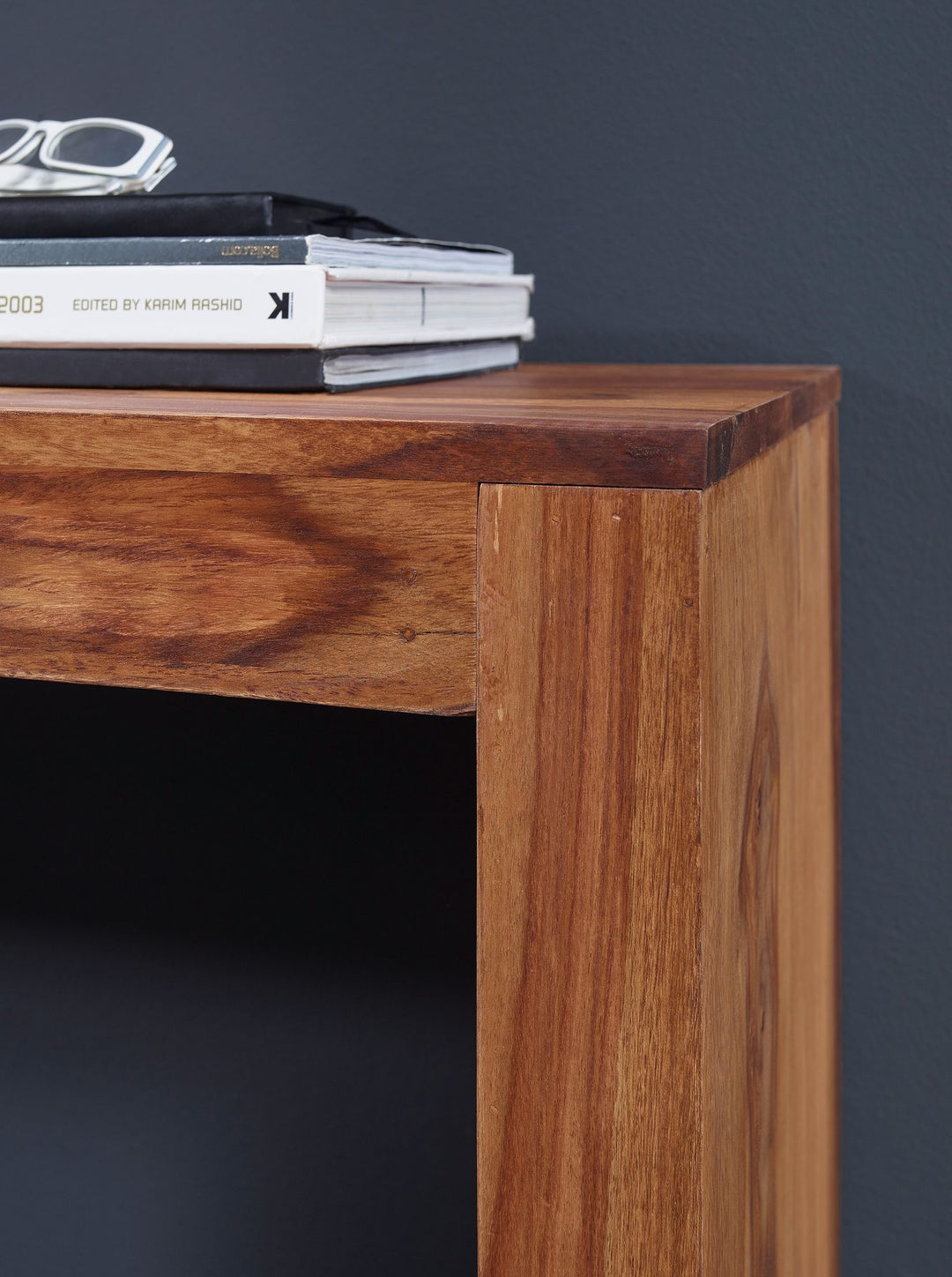 Konsolentisch Massivholz Sheesham - Platzsparend_ vielseitig_ Stabiles Standbein_ Landhausstil_ KADIMA DESIGN_Größe_ 115x40x75 cm_