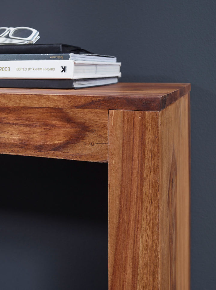 Konsolentisch Massivholz Sheesham - Platzsparend_ vielseitig_ Stabiles Standbein_ Landhausstil_ KADIMA DESIGN_Größe_ 115x40x75 cm_